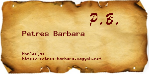 Petres Barbara névjegykártya